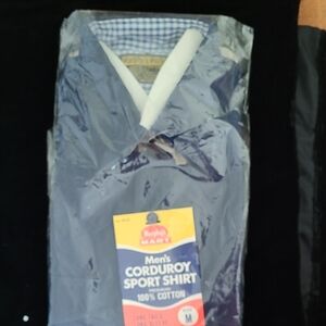 Men's Blue Corduroy Sport Shirt